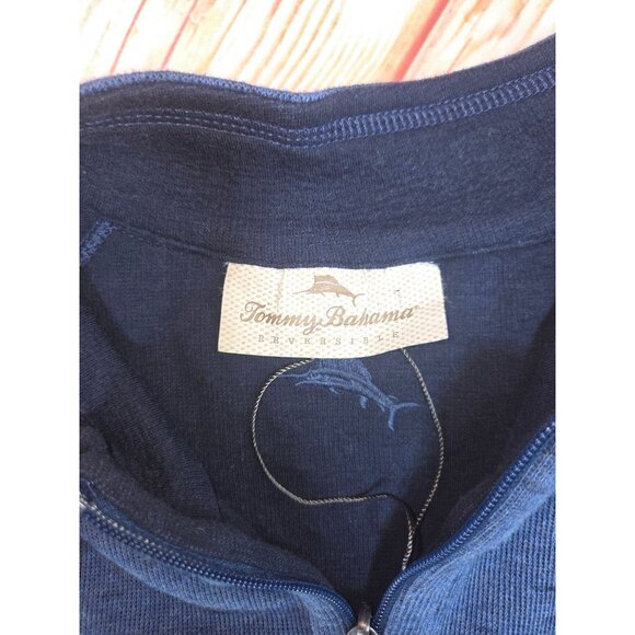 Tommy Bahama Mens Reversible Blue Pullover Jacket XL Cotton Blend NWOT - Picture 5 of 7